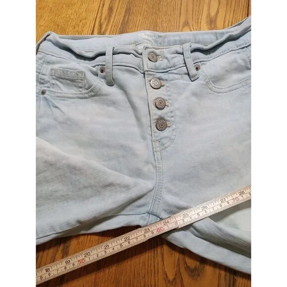 OLD NAVY Jeans Womens 4P BLUE LIGHT Wash STRAIGHT ? Preowned Button Fly Used - Picture 8 of 13
